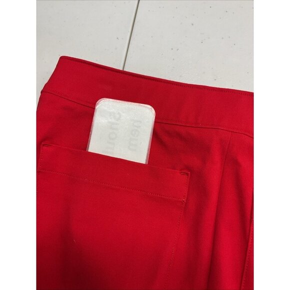 Spanx Ponte straight Pants High Rise Size M True Red Tummy Control pockets ankle - Picture 6 of 11